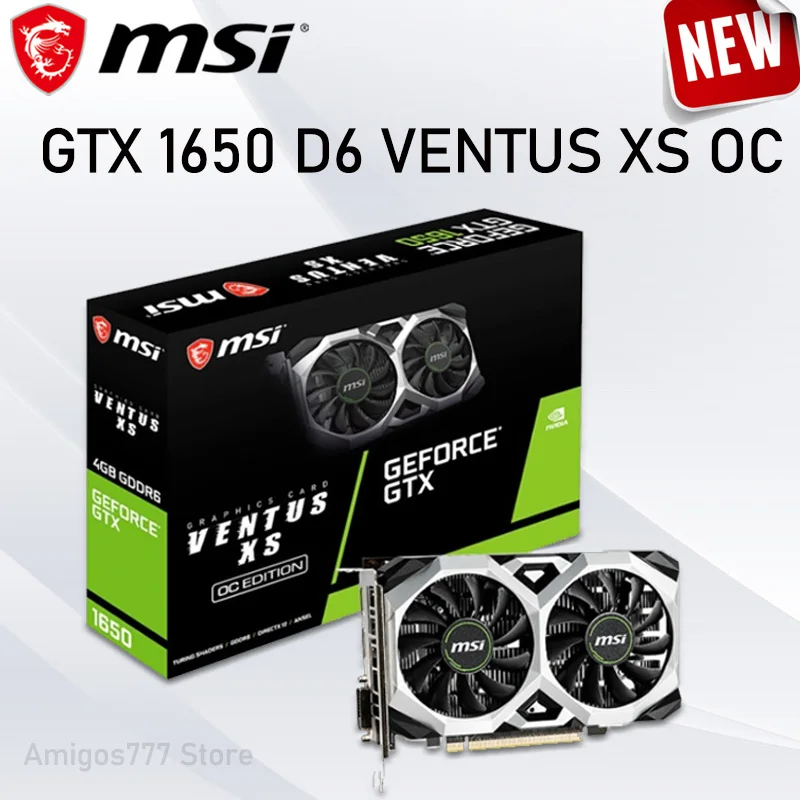 

GDDR6 MSI GeForce GTX 1650 D6 VENTUS XS OC Gaming Graphics Card 4GB 128bit 7680×4320 PCI Express 3.0 16X GTX 1650 Video Card