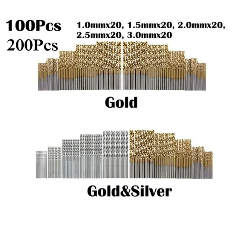 Титановое покрытие высокоскоростные стальные спиральные сверла набор микро