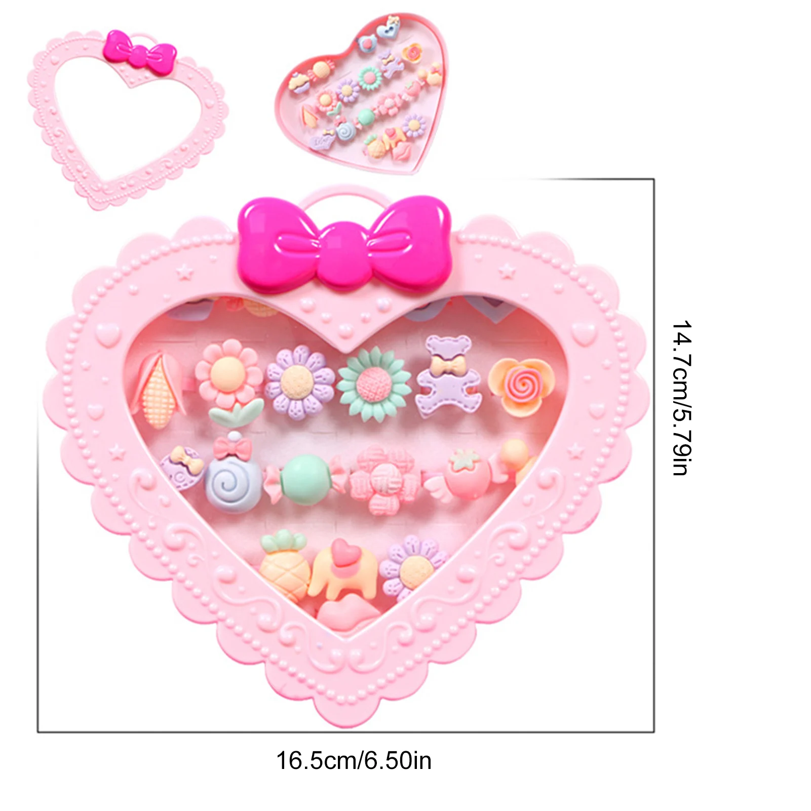 

Children Cartoon Love Gift Box Resin Ring Jewelry Play House Dress Up Educational Pretend Toy Party Decoration