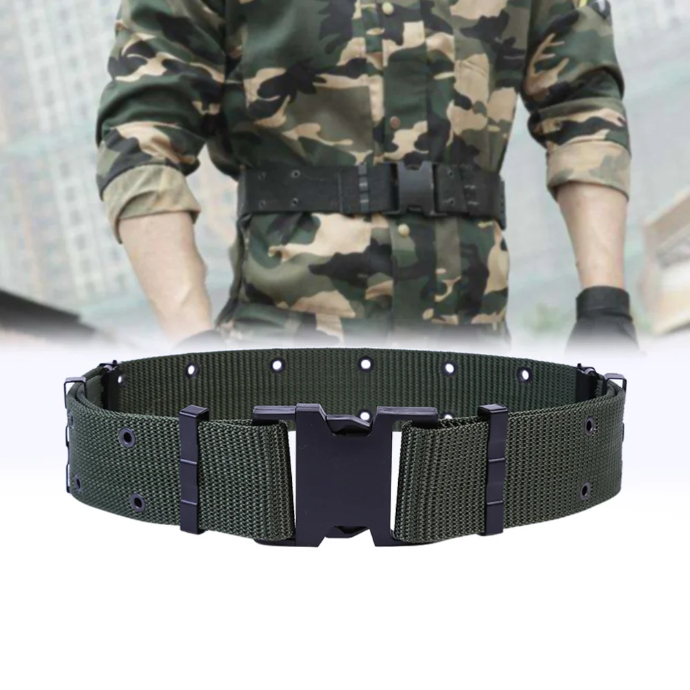 

Man Casual Practical Men Belts Solid Color Simple Canvas Belt Men Armed Belts on Duty Outdoors Waistband(Green)