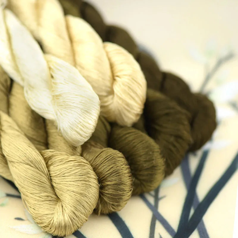 1 шт./400 м шелковая нить для вышивки 100% Шелковая ручная вышивка крестиком темно