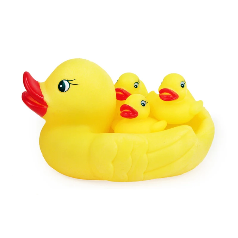 Детские игрушки для ванной плавающая вода пищащая желтая утка защита животных