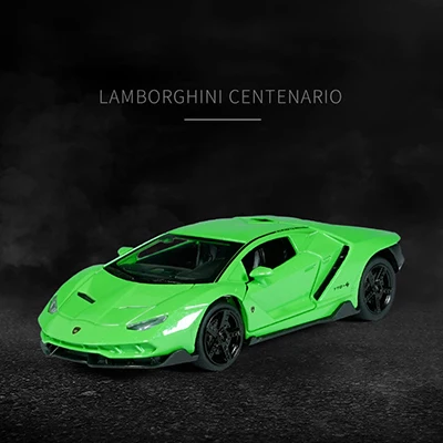 LP770 Green LP770 1:32 Lamborghinis сплав модель гоночной машины Diecasts& Toy Vehicles звуковой свет супер гоночный оттяните назад автомобиль дети подарок на день рождения - Цвет: LP770 Green