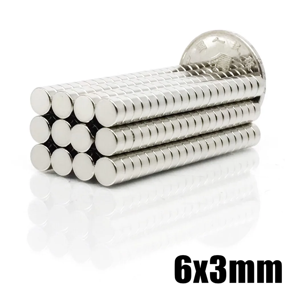 

100pcs Neodymium magnet 6x3 Rare Earth small super Strong Round permanent 6*3mm fridge Electromagnet NdFeB nickle magnetic DISC