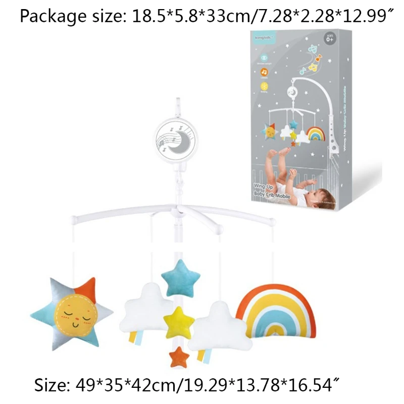 

Baby Crib Bed Hanging Bell Clockwork Movement Music Box Rotating Rattle Hanger Q6PD