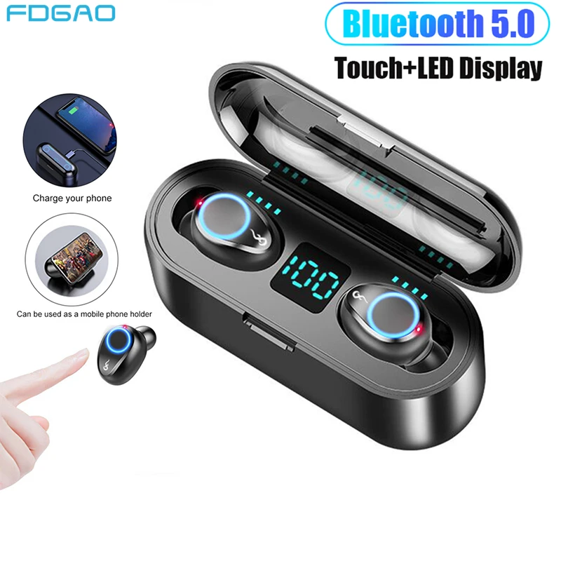 2020 новые TWS Bluetooth 5 0 наушники беспроводные 2000 мАч светодиодный дисплей спортивные