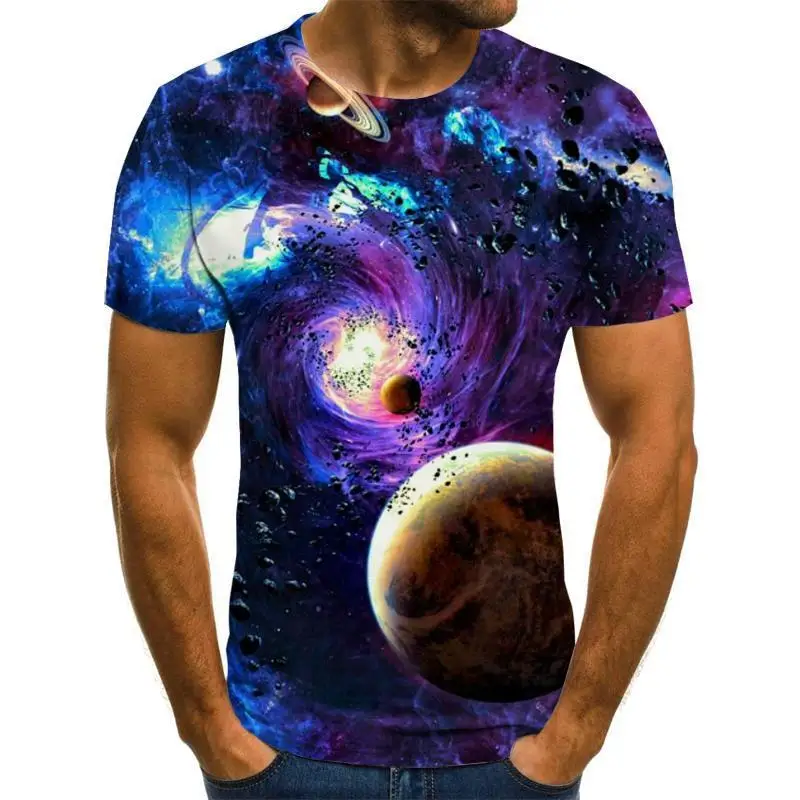 

Summer men's 3DT shirt shirt fashion casual street lovers interesting tops 2021 new large size sweatshirt short sleeves