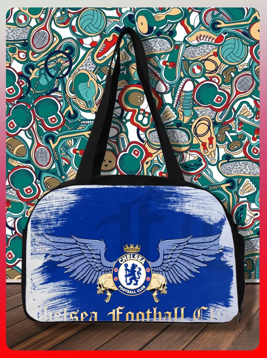 Спортивная сумка для спорта фитнеса похода с принтом Футбол (ФК Челси спортивная