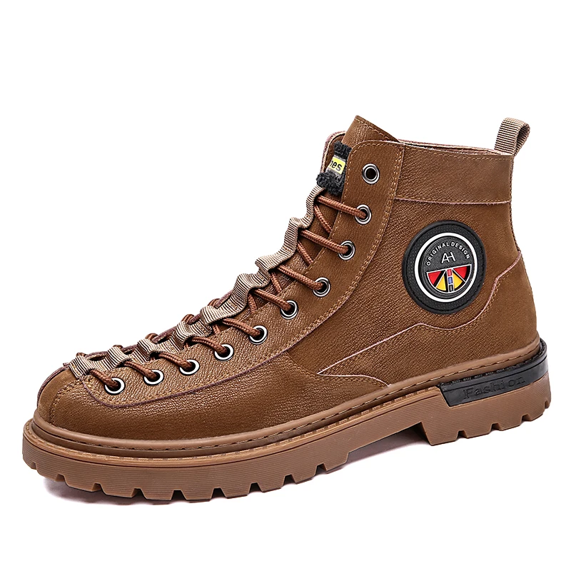 Хорошие удобные высококачественные кожаные мужские ботинки со шнуровкой