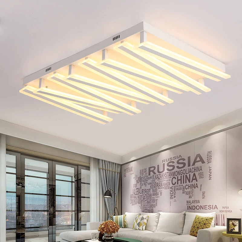 

Post modern living room light rectangular simple atmosphere home bedroom lights creative lobby led ceiling lamp led lighting