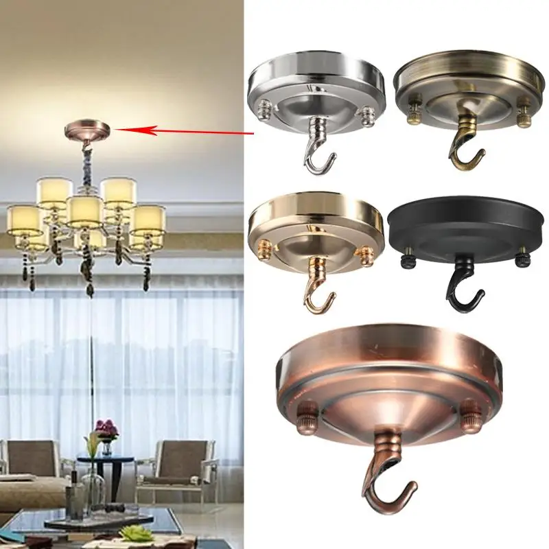 Потолочный крючок в стиле ретро люстра с круглой пластиной Подвесная лампа для