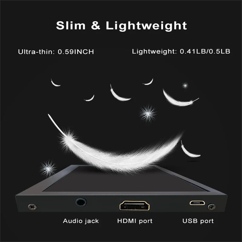 7 дюймов Портативный монитор 1024x600 IPS 16:9 сенсорный Экран колонки компьютер Дисплей