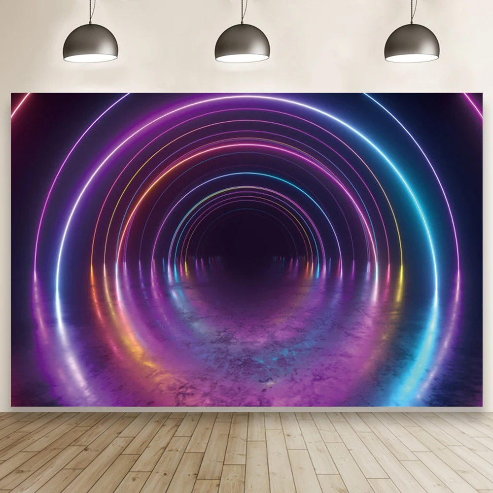 

Laeacco Psychedelic Colorful Background Room Decor Custom Birthday Party Portrait Photographic Photo Backdrop For Photo Studio