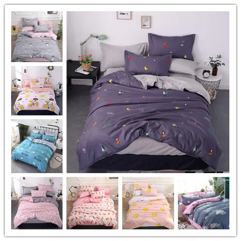 3pcs Dark Purple Background And Small Moon Spread Printed Bedding Set Single/Twin/Queen/King Size | Дом и сад
