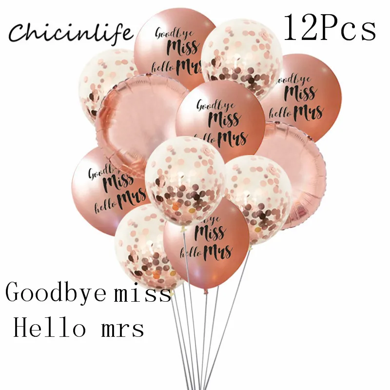 F Chicinlife латексные воздушные шары для невесты из розового золота в форме сердца и звезды, девичник, украшение для свадебной вечеринки - Цвет: F