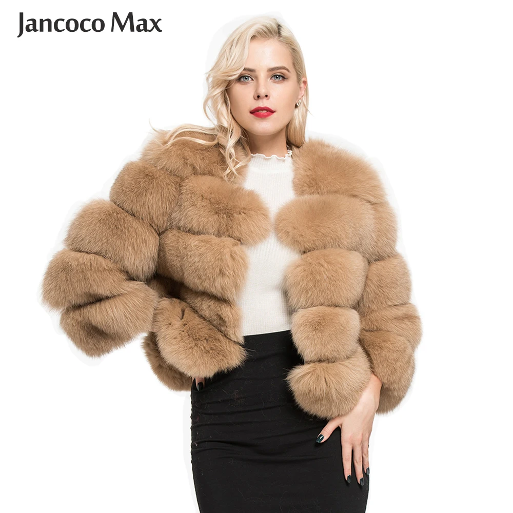 

Women's Real Fox Fur Coat Winter Fashion Jackets Thick Warm Fluffy High Quality Outerwear Female Natural Coats S1796