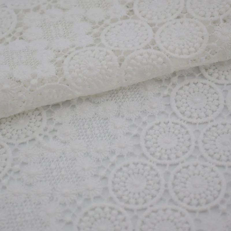 

3yards Haute couture the white loops water-soluble milk lace fabric for summer dress shirt african tissu telas tissus stoffen