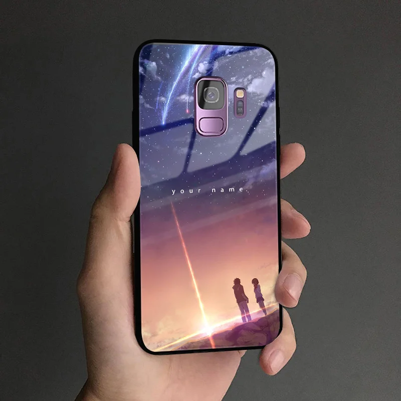 YOURNAME 2 Ваше имя Фильм аниме мягкий силиконовый стеклянный чехол для телефона крышка оболочка для samsung Galaxy S8 S9 S10e S10 Note 8 9 10 Plus - Цвет: YOURNAME 2