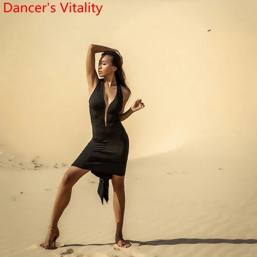 Женская танцевальная одежда для латинских танцев взрослых сексуальное платье с