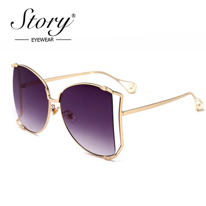 Женские солнцезащитные очки с перламутровыми дужками в полуоправе | Аксессуары