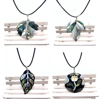 trendy natural abalone pendant tree of life leaf charm mother of pearl shell pendants for women jewelry making diy necklace gift