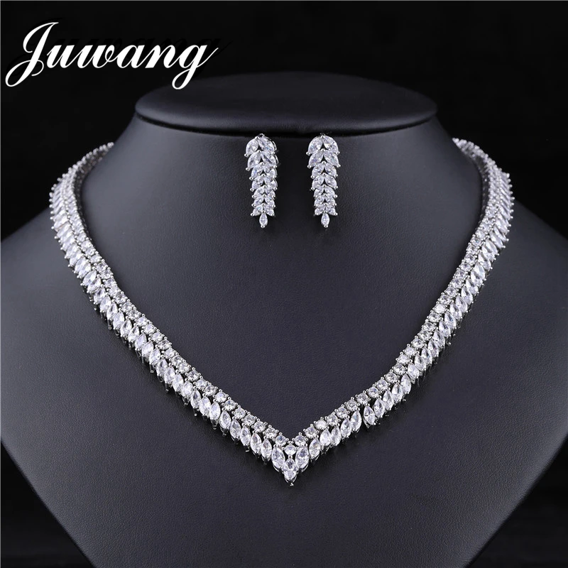 JS18120127 JUWANG, африканские Свадебные ювелирные изделия, Дубай, турецкие ювелирные изделия, романтические цветные дизайнерские ювелирные наборы, ожерелье, Acero Inoxidable Joyeria Mujer - Окраска металла: JS18120127