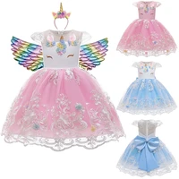 new unicorn dress kids dress for girls children birthday party easter carnival princess costume flower girls wedding dress 3 10y