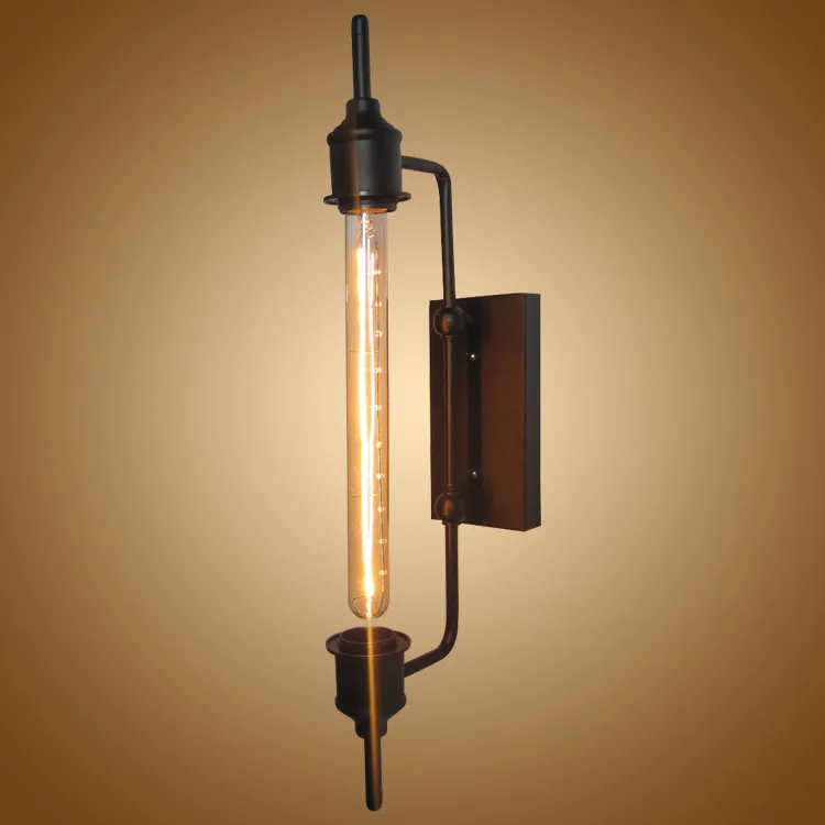 

American Rural Wall Sconce Light Fixture Retro Industrial Iron Wall Lamp Clothing Store Bar Coffee Shop Edison Flute Wall Lamp