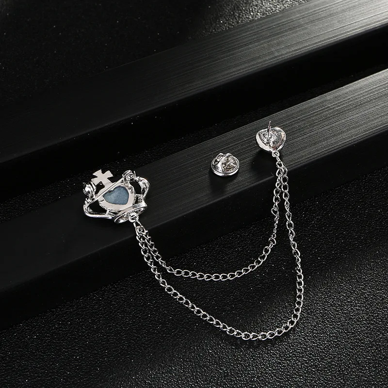 Новинка в винтажном стиле Корейская крыло значок Корона Мужская металлическая