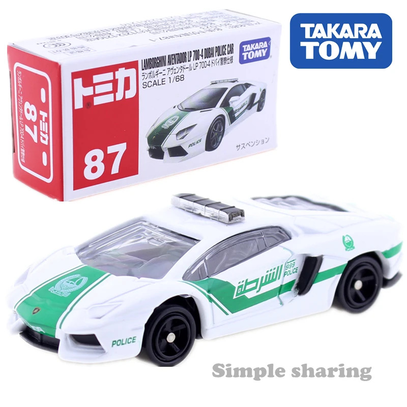 

Takara Tomy TOMICA NO. 87 LAMBORGHINI AVENTADOR LP 700-4 Дубаи полицейский автомобиль 1/68 Авто двигатели Литые металлические модельные игрушки
