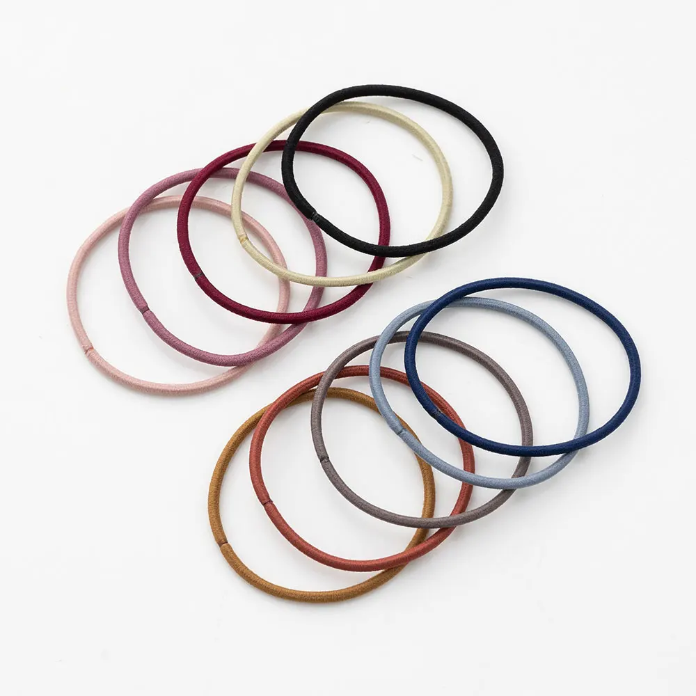 

10 Pcs/Bag Multi-Colored Accessories Female Rubber Strong Pull Continuous Elastic Hair Bands