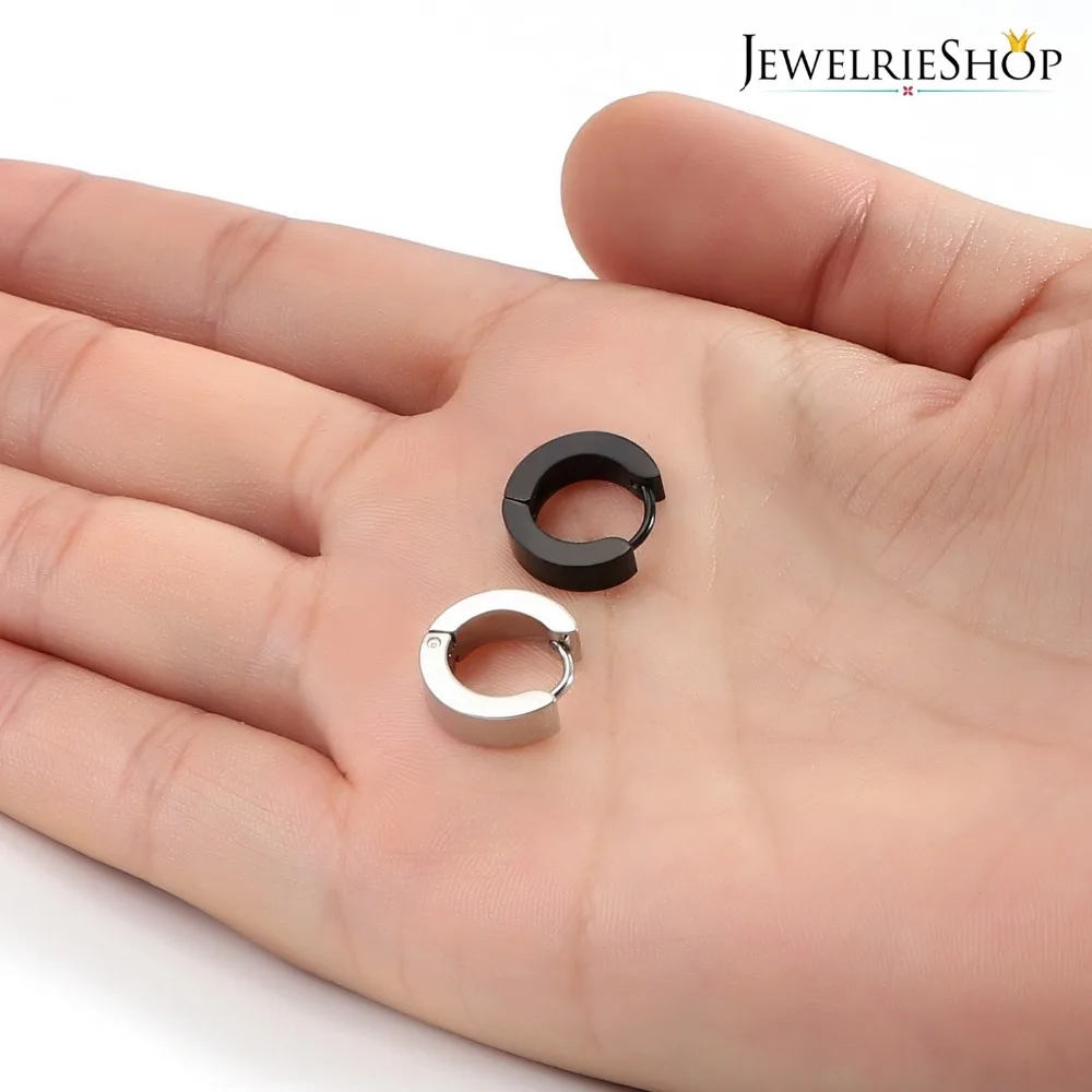 Мужские гипоаллергенные Бамбуковые серьги-кольца из нержавеющей стали |