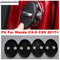 auto accessory inner door lock protector frame cover trim plastic black fit for mazda cx 9 cx9 2017 2018 2019 2020 2021