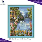 Набор для вышивки крестиком Joy Sunday Swan Lake F631(3) 14CT 11CT