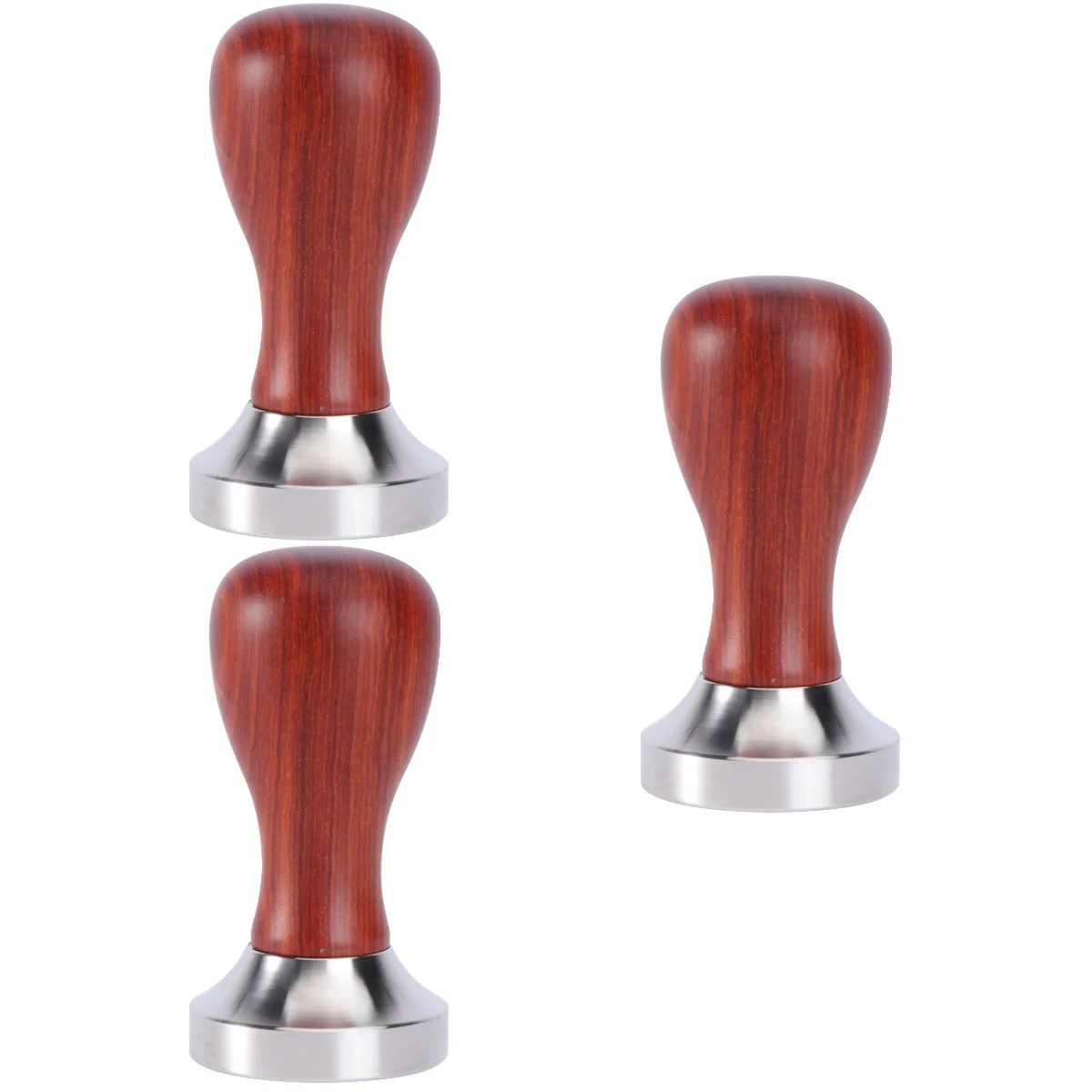

3 pcs Red Sandalwood and Stainless Steel Italian Coffee Tamper 58mm Flat Base Espresso Tamper Coffee Bean Press