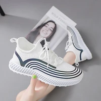 2020 women vulcanized female sneakers ladies flats canvas shoes stretch fabric footwear woman platform lace up comfortbale