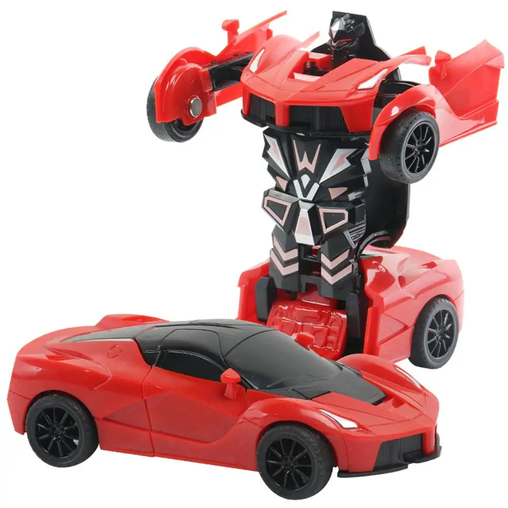 

One-button Deformation Toy Child Inertial Impact Car Robot