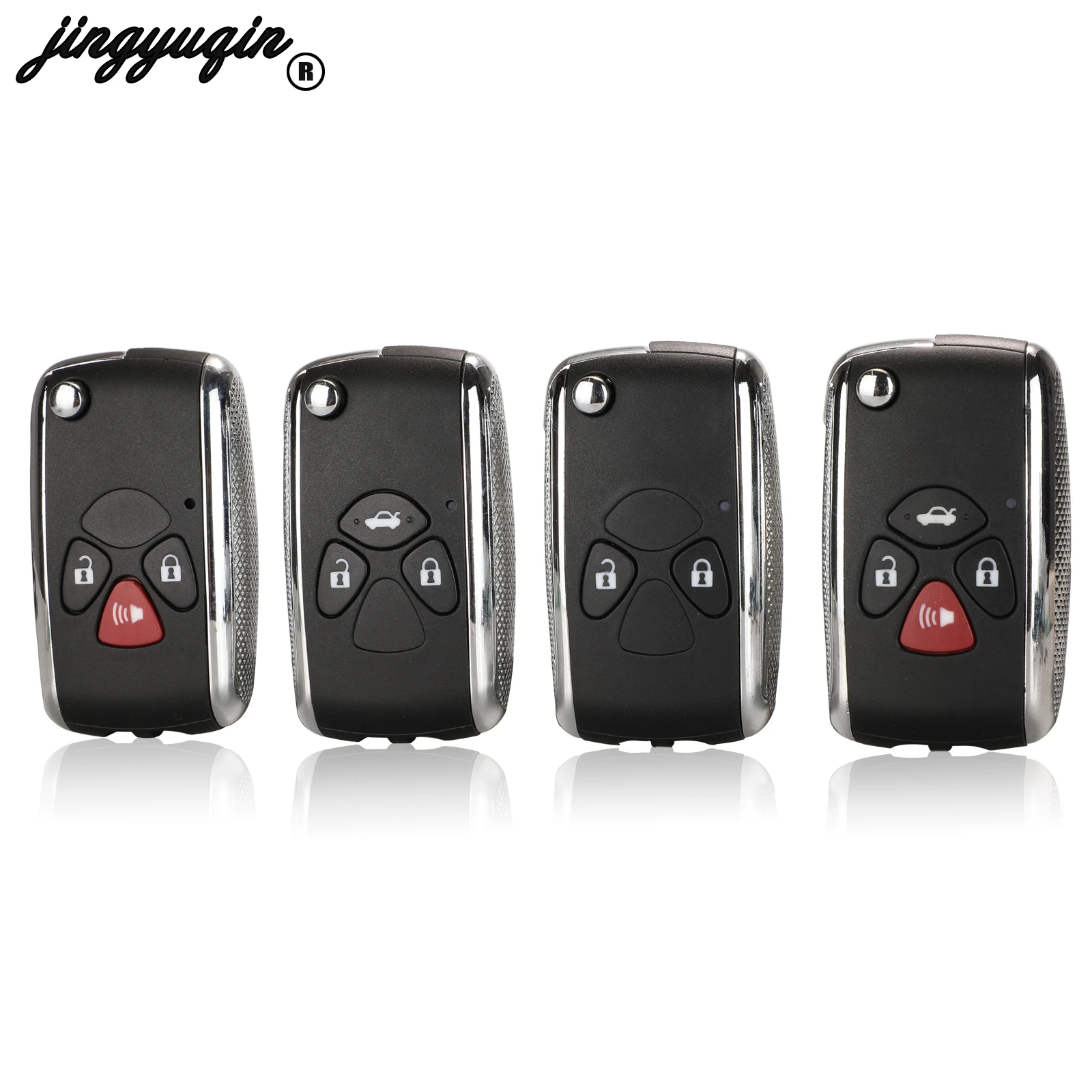 

jinyuqin 10pcs Flip Folding Remote Car Key Case Shell Fob Replacement 2/3/4 Buttons for Toyota Camry RAV4 Corolla PRADO YARIS