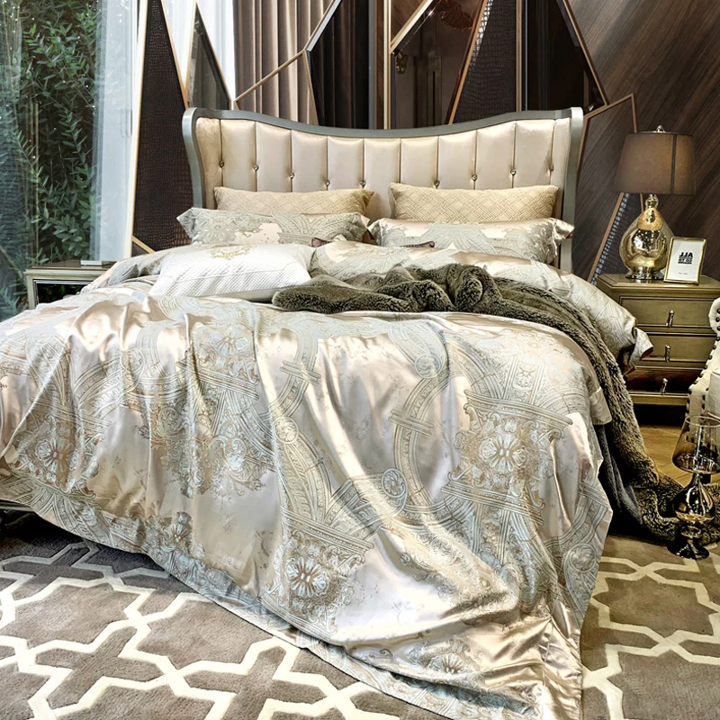 Постельное белье в европейском стиле из четырех предметов хлопковая атласная
