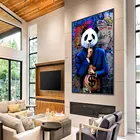 Абстрактный красочный пандами спереди, художественные плакаты и принты, сумочка для денег вдохновляющие уличный холст картины Обложка домашний декор плакаты Decorativos