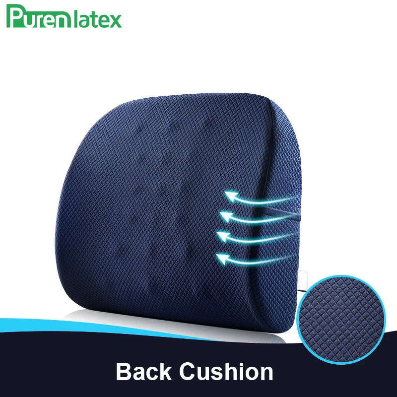PurenLatex Memory Foam поясная подушка поясничная Подушка позвоночник ортопедическое автомобильное сиденье офисный диван стул ЗАДНИЕ подушки позвоночник защита