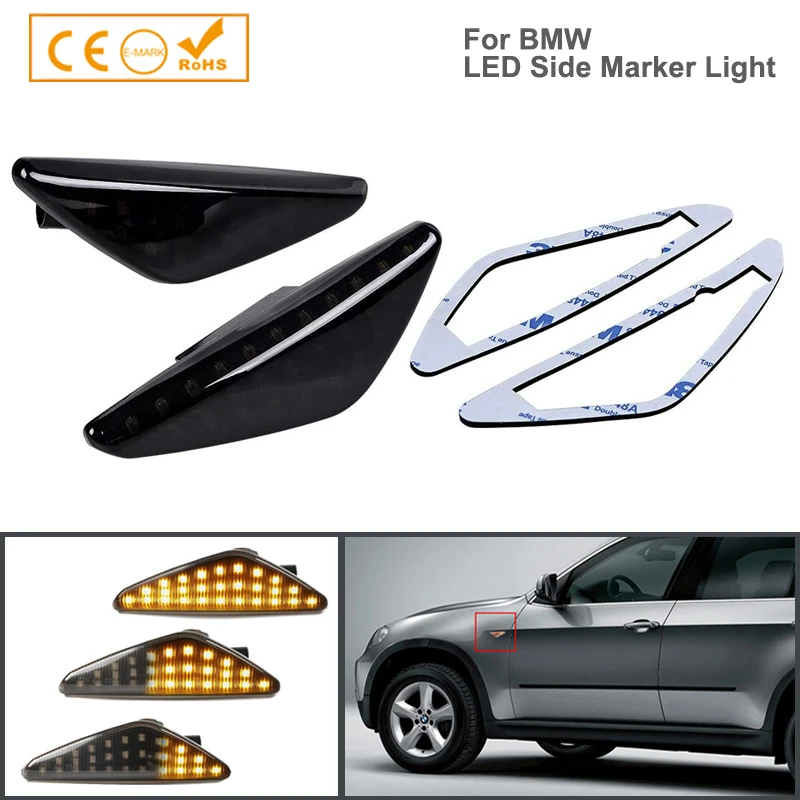 Для BMW X3 X5 X6 E70 E71 2008-2014 E72 F25 светодиодный динамический боковой маркер сигнал
