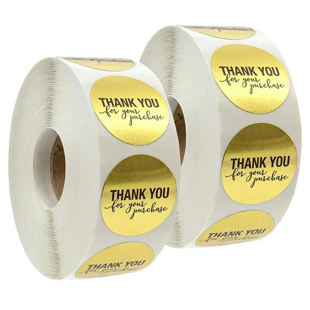 Круглое золото. Спасибо за покупку. Стикеры со стандартными бирками.|Наклейки на