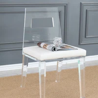 creative home acrylic dining chair simple transparent makeup chair designer bb model room soft pack chair