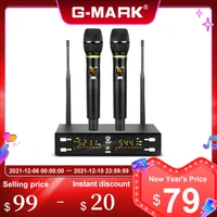 professional microphone g mark x320fm wireless karaoke mic metal body frequency adjustable 80m for stage show party meeting