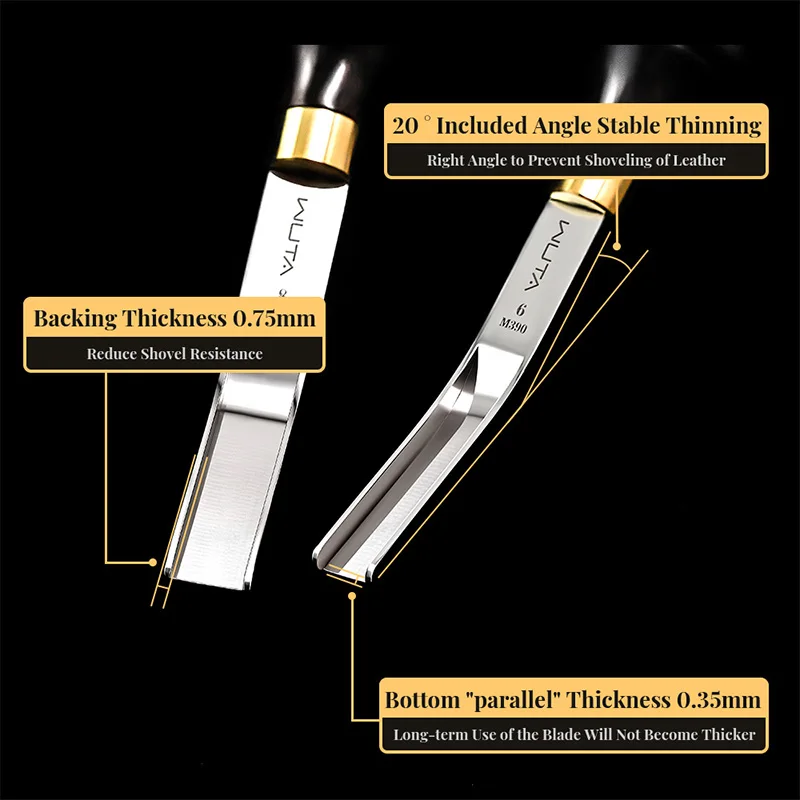 Купить WUTA Профессиональный широкий кромкооблицовочный инструмент для резки кожи M390 из стали и кожи Цена WUTA Профессиональный широкий кромкооблицовочный инструмент для резки кожи M390 из стали и кожи
