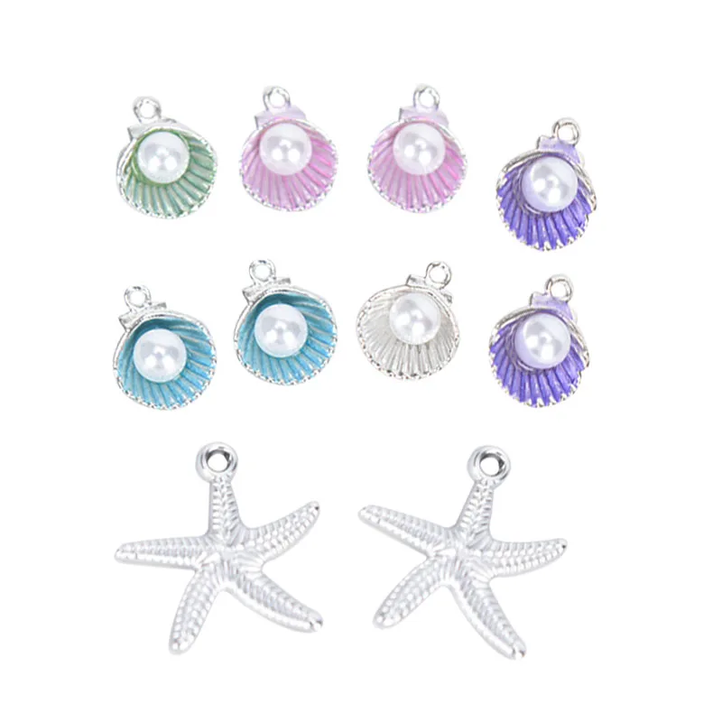 10 шт./компл. жемчужные подвески в виде морской звезды эмалированные Подвески DIY