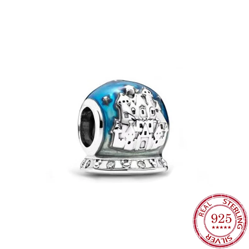 Женский браслет из серебра 100% пробы с подвеской в виде синей планеты | Украшения и