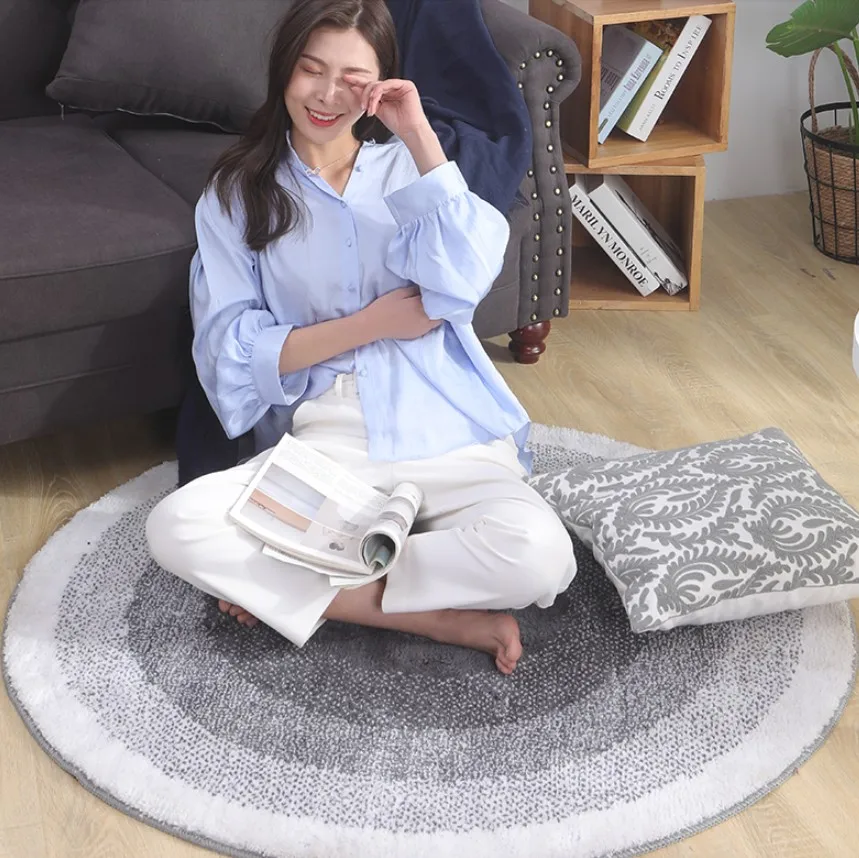 

New Arrival Carpet Round Carpet Gradient Color Chenille Hand Made Round Thicken Rug Floor Mat for Living Room Parlor Floor decor