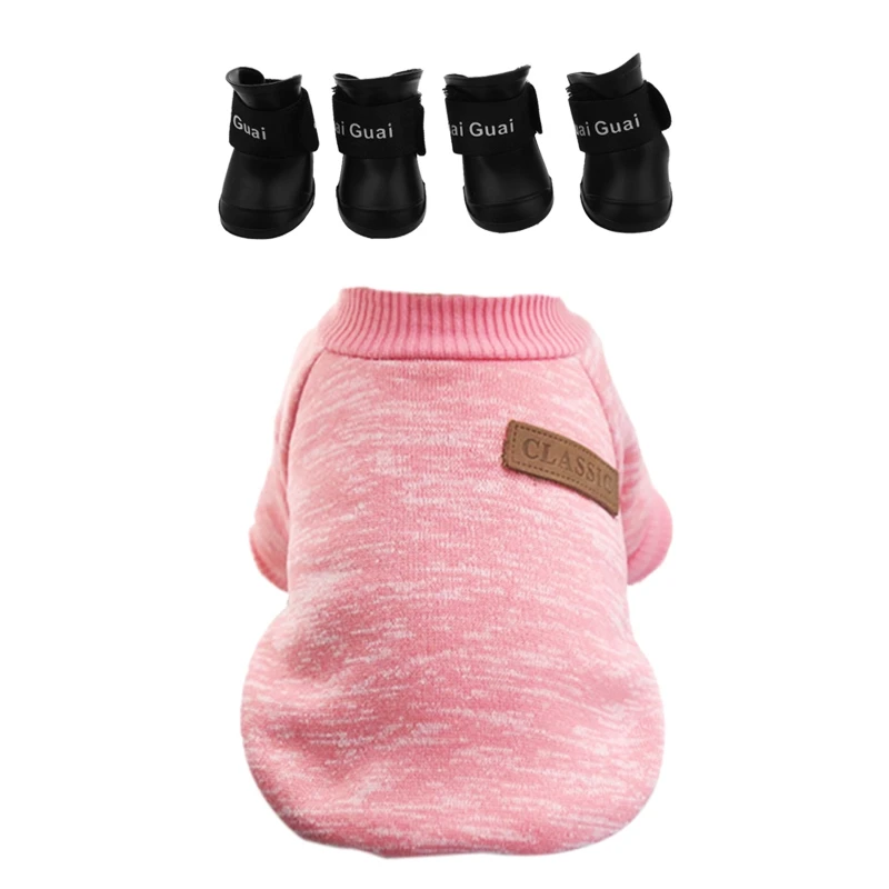 

2 комплекта аксессуаров для домашних животных: 1 комплект зимняя теплая одежда для собак, куртка для щенков и кошек, мягкий свитер, одежда S ро...